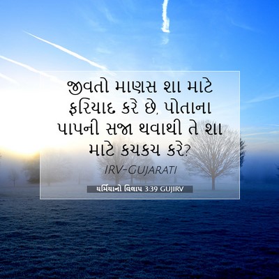 Picture 07 - યર્મિયાનો વિલાપ 3:39 GUJIRV - જીવતો માણસ શા માટે - Bible Verse Picture