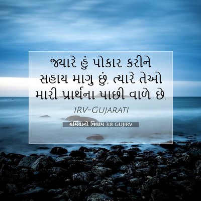 Picture 07 - યર્મિયાનો વિલાપ 3:8 GUJIRV - જ્યારે હું પોકાર - Bible Verse Picture