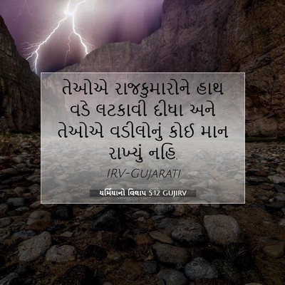 Picture 07 - યર્મિયાનો વિલાપ 5:12 GUJIRV - તેઓએ રાજકુમારોને - Bible Verse Picture