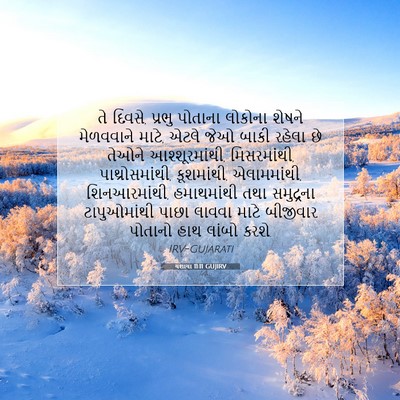Picture 07 - યશાયા 11:11 GUJIRV - તે દિવસે, પ્રભુ - Bible Verse Picture