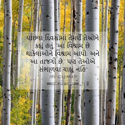 Picture 07 - યશાયા 28:12 GUJIRV - પાછલા દિવસોમાં - Bible Verse Picture