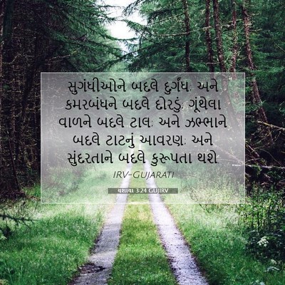 Picture 07 - યશાયા 3:24 GUJIRV - સુગંધીઓને બદલે - Bible Verse Picture