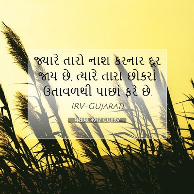 Picture 07 - યશાયા 49:17 GUJIRV - જ્યારે તારો નાશ - Bible Verse Picture
