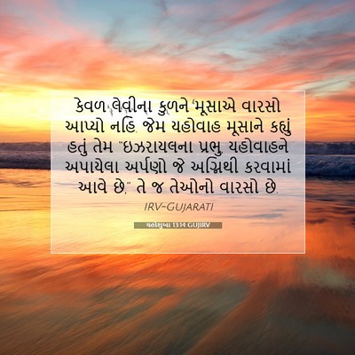 Picture 07 - યહોશુઆ 13:14 GUJIRV - કેવળ લેવીના કુળને - Bible Verse Picture