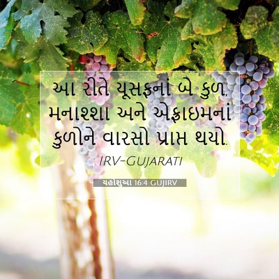 Picture 07 - યહોશુઆ 16:4 GUJIRV - આ રીતે યૂસફનાં બે - Bible Verse Picture