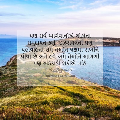 Picture 07 - યહોશુઆ 9:19 GUJIRV - પણ સર્વ આગેવાનોએ - Bible Verse Picture
