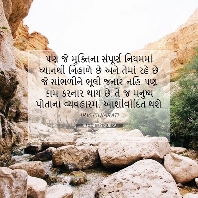 Picture 07 - યાકૂબનો 1:25 GUJIRV - પણ જે મુક્તિના - Bible Verse Picture
