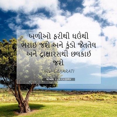 Picture 07 - યોએલ 2:24 GUJIRV - ખળીઓ ફરીથી ઘઉંથી - Bible Verse Picture