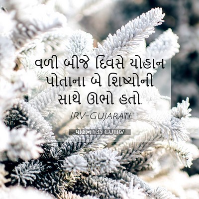 Picture 07 - યોહાન 1:35 GUJIRV - વળી બીજે દિવસે - Bible Verse Picture