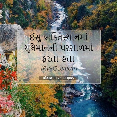 Picture 07 - યોહાન 10:23 GUJIRV - ઈસુ ભક્તિસ્થાનમાં - Bible Verse Picture
