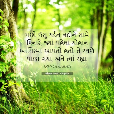 Picture 07 - યોહાન 10:40 GUJIRV - પછી ઈસુ યર્દન - Bible Verse Picture
