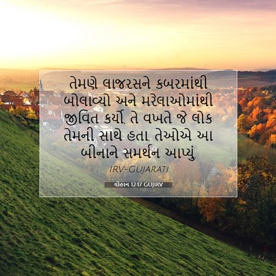 Picture 07 - યોહાન 12:17 GUJIRV - તેમણે લાજરસને - Bible Verse Picture