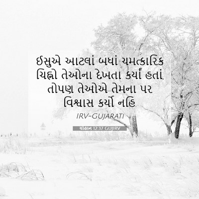 Picture 07 - યોહાન 12:37 GUJIRV - ઈસુએ આટલાં બધાં - Bible Verse Picture
