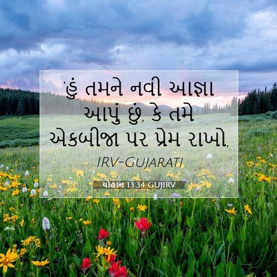 Picture 07 - યોહાન 13:34 GUJIRV - ‘હું તમને નવી - Bible Verse Picture