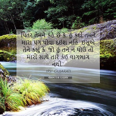 Picture 07 - યોહાન 13:8 GUJIRV - પિતર તેમને કહે છે - Bible Verse Picture