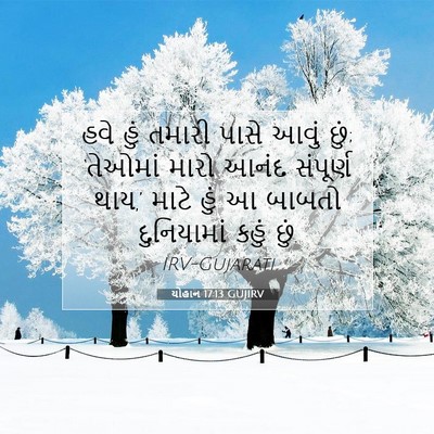 Picture 07 - યોહાન 17:13 GUJIRV - હવે હું તમારી પાસે - Bible Verse Picture