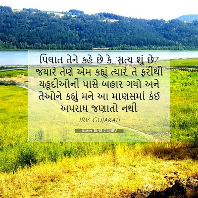 Picture 07 - યોહાન 18:38 GUJIRV - પિલાત તેને કહે છે - Bible Verse Picture