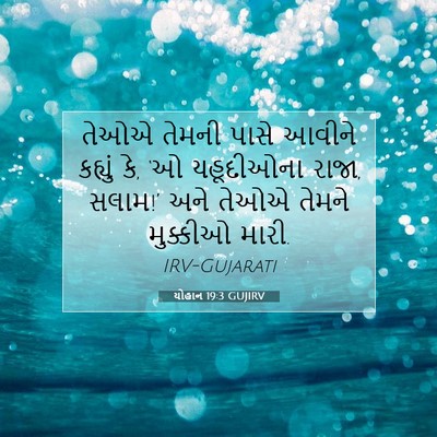 Picture 07 - યોહાન 19:3 GUJIRV - તેઓએ તેમની પાસે - Bible Verse Picture