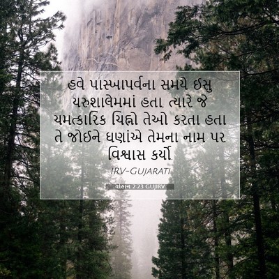 Picture 07 - યોહાન 2:23 GUJIRV - હવે પાસ્ખાપર્વના - Bible Verse Picture