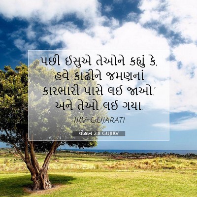 Picture 07 - યોહાન 2:8 GUJIRV - પછી ઈસુએ તેઓને - Bible Verse Picture