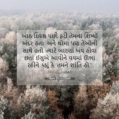 Picture 07 - યોહાન 20:26 GUJIRV - આઠ દિવસ પછી ફરી - Bible Verse Picture