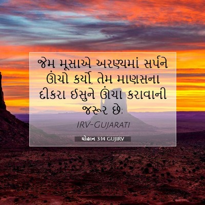 Picture 07 - યોહાન 3:14 GUJIRV - જેમ મૂસાએ - Bible Verse Picture