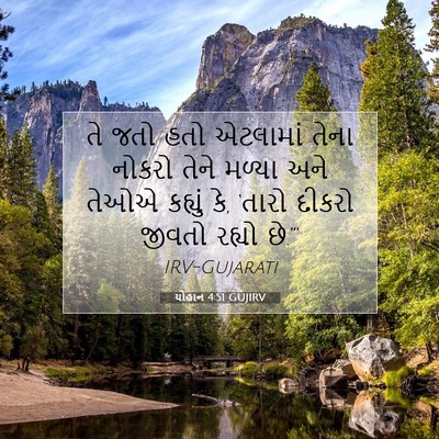 Picture 07 - યોહાન 4:51 GUJIRV - તે જતો હતો એટલામાં - Bible Verse Picture