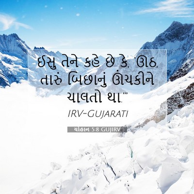 Picture 07 - યોહાન 5:8 GUJIRV - ઈસુ તેને કહે છે કે, - Bible Verse Picture