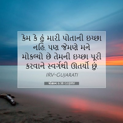 Picture 07 - યોહાન 6:38 GUJIRV - કેમ કે હું મારી - Bible Verse Picture