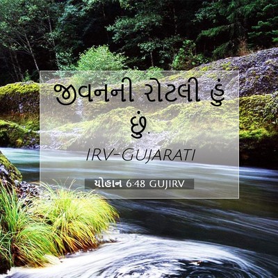 Picture 07 - યોહાન 6:48 GUJIRV - જીવનની રોટલી હું - Bible Verse Picture