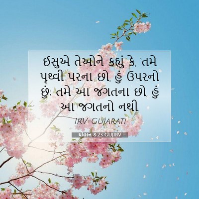 Picture 07 - યોહાન 8:23 GUJIRV - ઈસુએ તેઓને કહ્યું - Bible Verse Picture