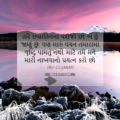 Picture 07 - યોહાન 8:37 GUJIRV - તમે ઇબ્રાહિમનાં - Bible Verse Picture