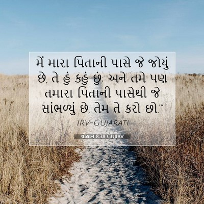 Picture 07 - યોહાન 8:38 GUJIRV - મેં મારા પિતાની - Bible Verse Picture