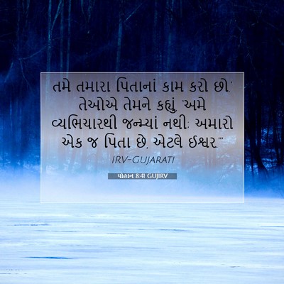 Picture 07 - યોહાન 8:41 GUJIRV - તમે તમારા પિતાનાં - Bible Verse Picture