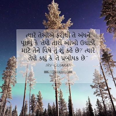 Picture 07 - યોહાન 9:17 GUJIRV - ત્યારે તેઓએ ફરીથી - Bible Verse Picture