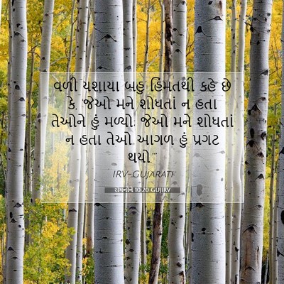 Picture 07 - રોમનોને 10:20 GUJIRV - વળી યશાયા બહુ - Bible Verse Picture