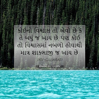 Picture 07 - રોમનોને 14:2 GUJIRV - કોઈનો વિશ્વાસ તો - Bible Verse Picture