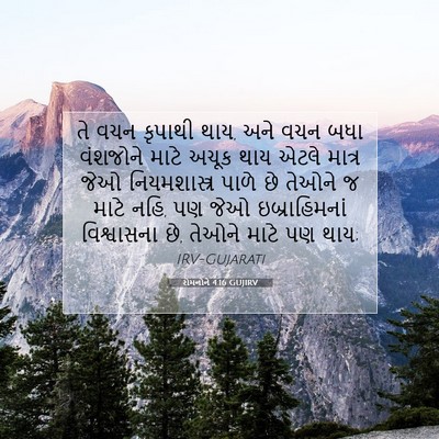 Picture 07 - રોમનોને 4:16 GUJIRV - તે વચન કૃપાથી થાય, - Bible Verse Picture