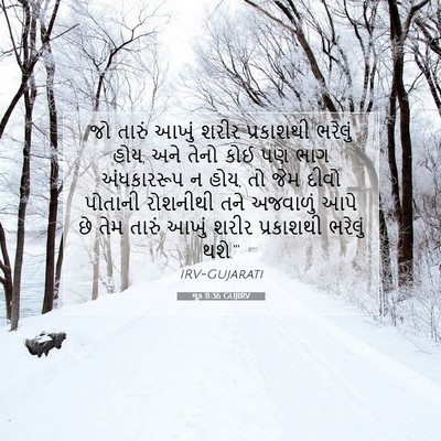 Picture 07 - લૂક 11:36 GUJIRV - જો તારું આખું શરીર - Bible Verse Picture