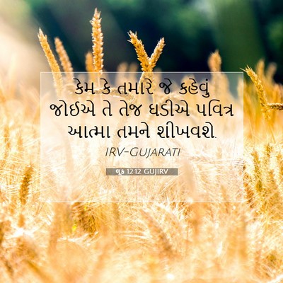 Picture 07 - લૂક 12:12 GUJIRV - કેમ કે તમારે જે - Bible Verse Picture