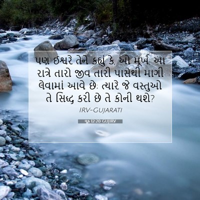 Picture 07 - લૂક 12:20 GUJIRV - પણ ઈશ્વરે તેને - Bible Verse Picture
