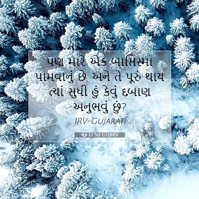 Picture 07 - લૂક 12:50 GUJIRV - પણ મારે એક - Bible Verse Picture