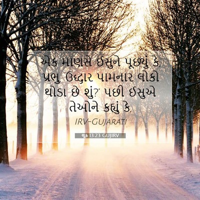 Picture 07 - લૂક 13:23 GUJIRV - એક માણસે ઈસુને - Bible Verse Picture