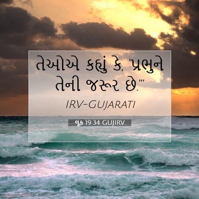 Picture 07 - લૂક 19:34 GUJIRV - તેઓએ કહ્યું કે, - Bible Verse Picture