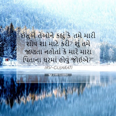 Picture 07 - લૂક 2:49 GUJIRV - ઈસુએ તેઓને કહ્યું - Bible Verse Picture