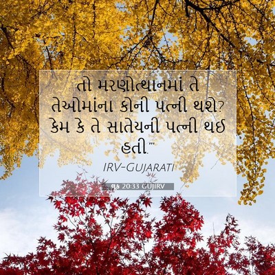 Picture 07 - લૂક 20:33 GUJIRV - તો મરણોત્થાનમાં - Bible Verse Picture