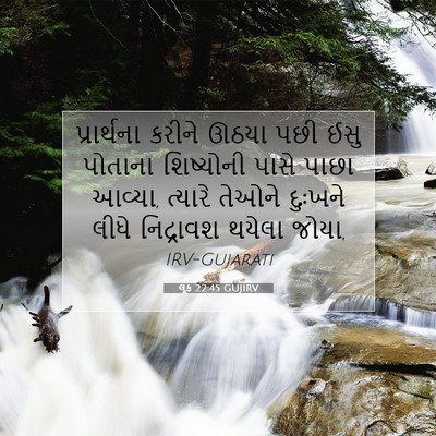Picture 07 - લૂક 22:45 GUJIRV - પ્રાર્થના કરીને - Bible Verse Picture
