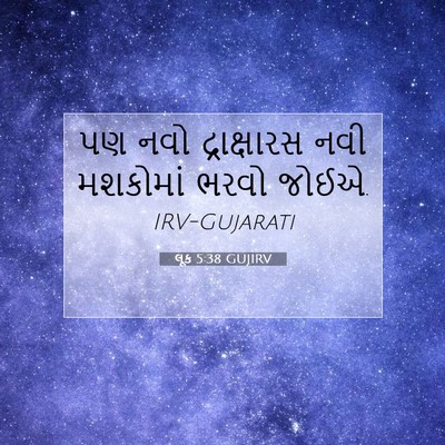 Picture 07 - લૂક 5:38 GUJIRV - પણ નવો દ્રાક્ષારસ - Bible Verse Picture