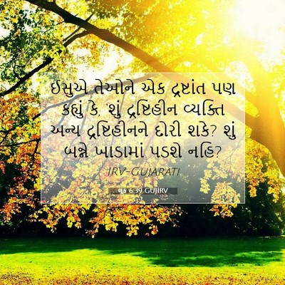 Picture 07 - લૂક 6:39 GUJIRV - ઈસુએ તેઓને એક - Bible Verse Picture