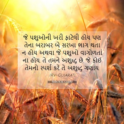 Picture 07 - લેવીય 11:26 GUJIRV - જે પશુઓની ખરી - Bible Verse Picture